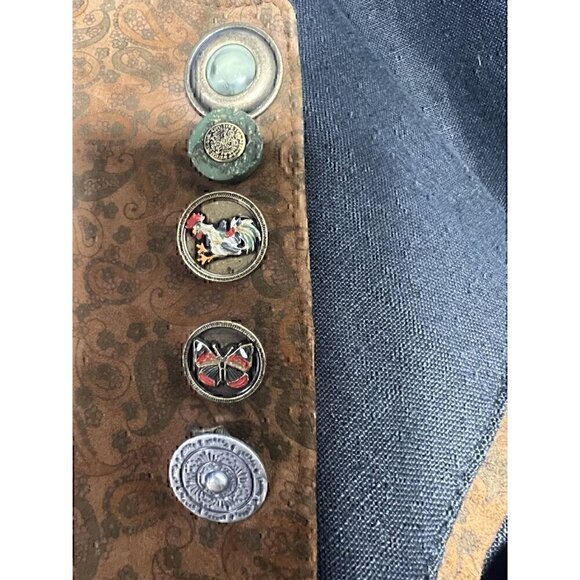 Vintage Herren German Jacket With Embroidered Pockets & Unique Buttons - Picture 6 of 13